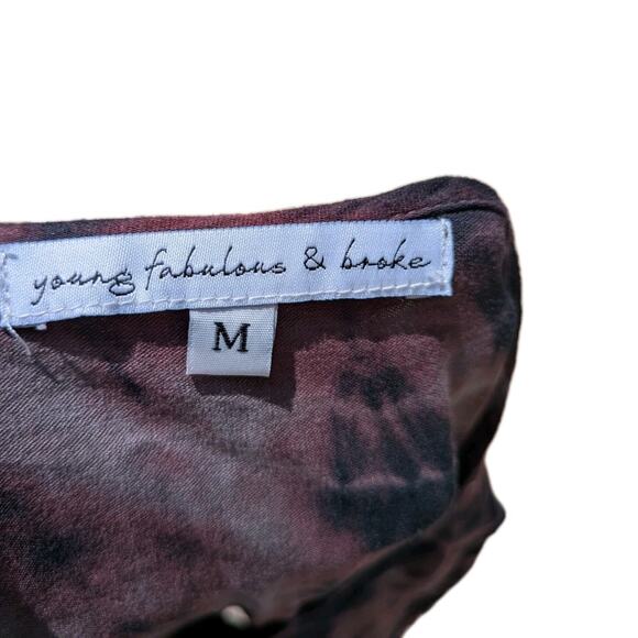 Revolve Young Fabulous and Broke Tie Dye Jayden V-Neck Blouse Womens Size Medium - Picture 5 of 6